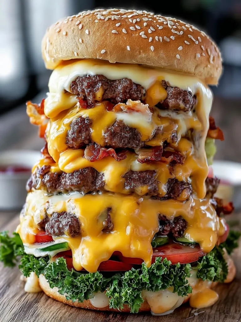 Towering Triple Cheeseburger Delight First Image