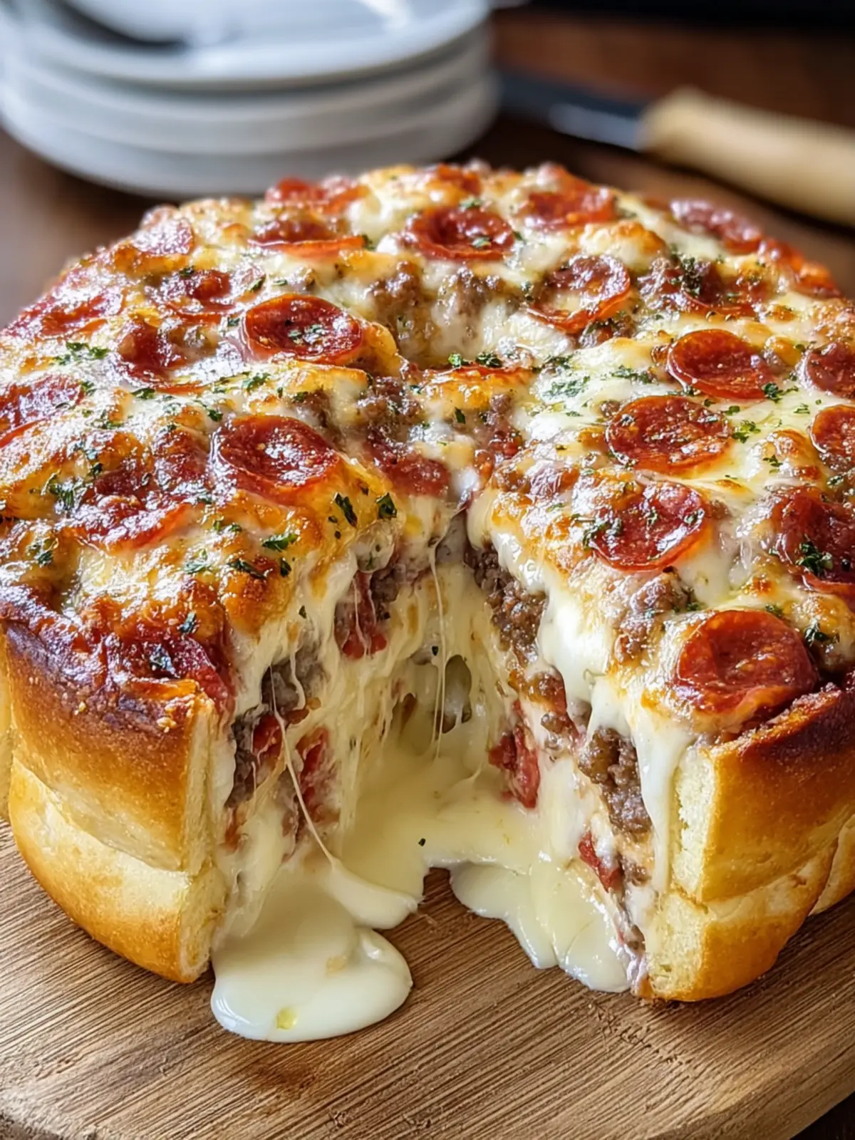 Deep Dish Stuffed Pizza Pie First Image