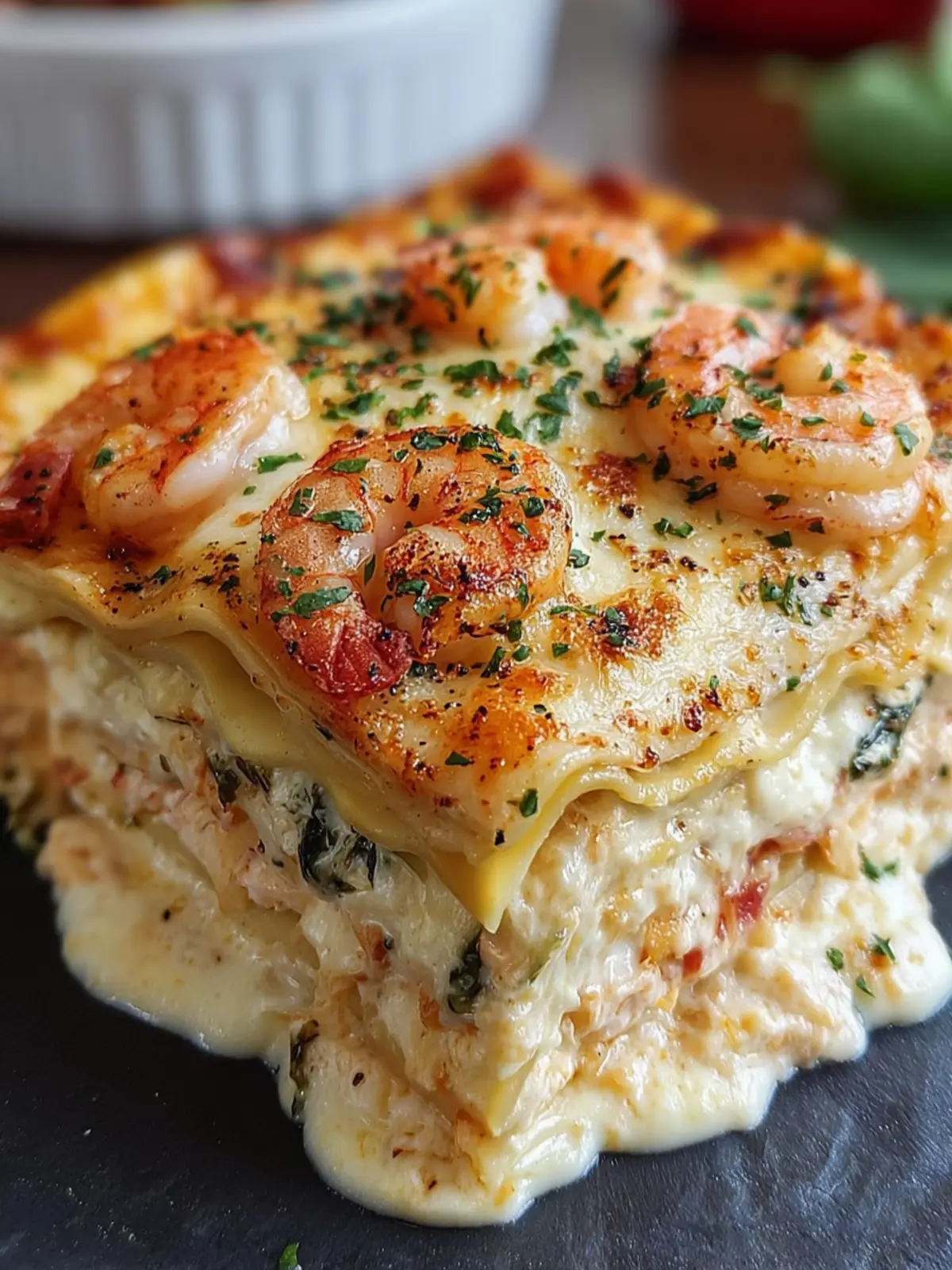 Creamy Shrimp Spinach Lasagna First Image