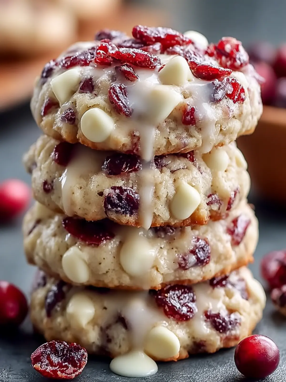 White Chocolate Cranberry Cookies First Image