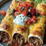 Cheesy Beef Burritos with Toppings First Image
