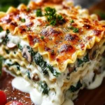 Creamy Spinach Mushroom Lasagna First Image