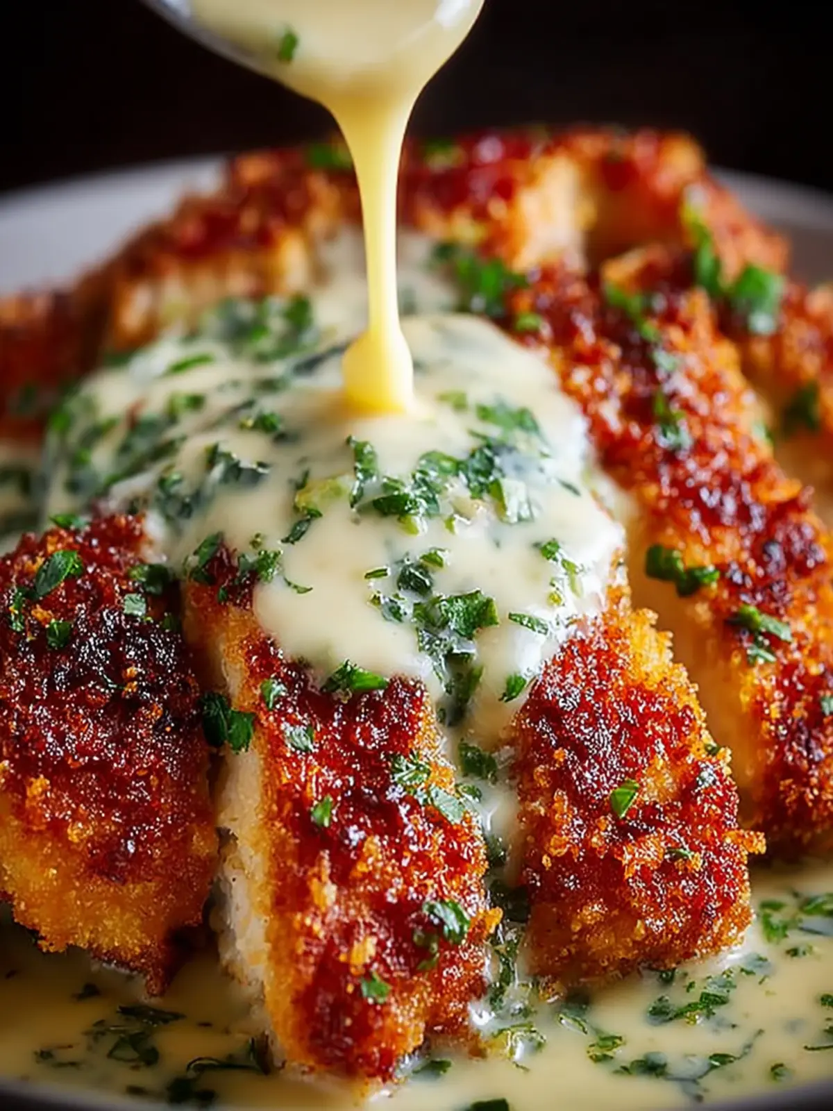 crispy chicken with creamy sauce First Image