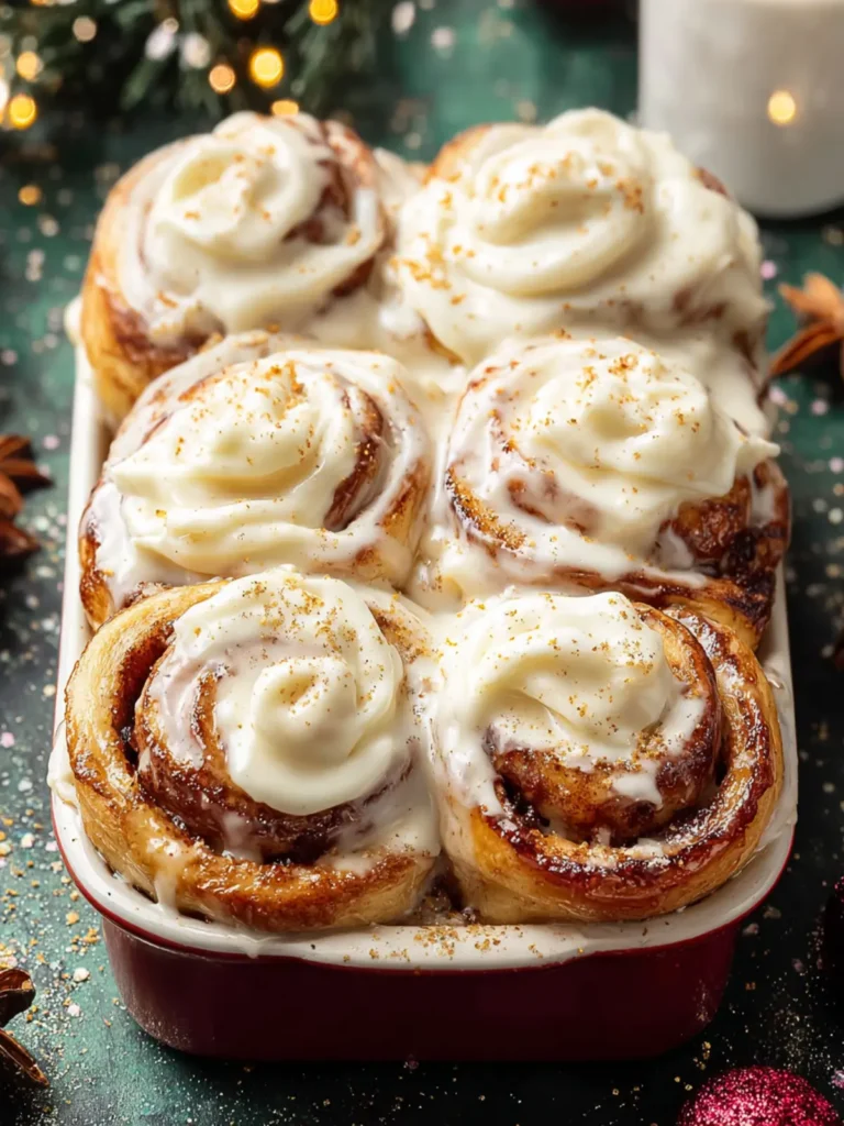 Frosted Gingerbread Cinnamon Rolls. First Image