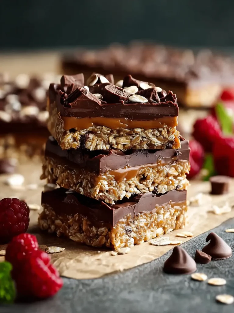 Healthy No Bake Chocolate Oat Bars First Image