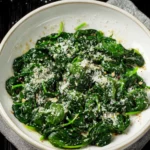 Stir-Fried Spinach with Garlic and Parmesan First Image