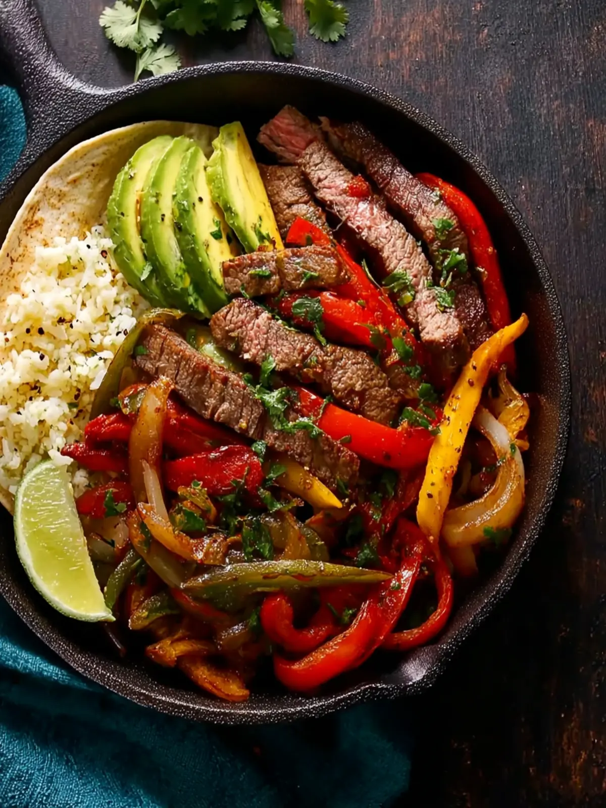 A Cozy Night In with Skillet Steak Fajitas First Image