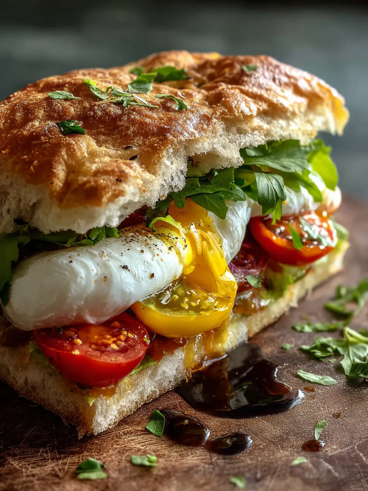 Burrata Italian Focaccia Sandwich First Image