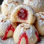 Raspberry Filled Almond Snowball Cookies First Image