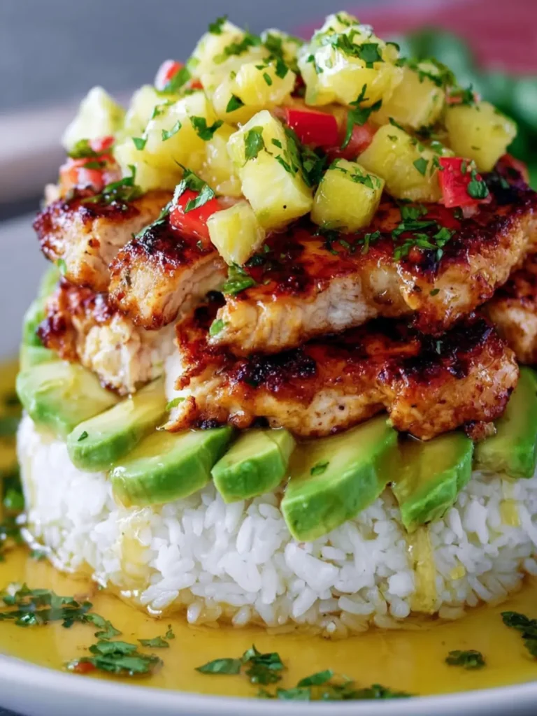 Honey Lime Chicken & Avocado Rice Stack | Easy Dinner First Image