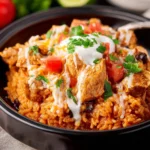 Crock Pot Queso Chicken and Rice First Image