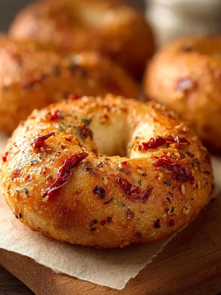 Homemade Sun Dried Tomato Bagels First Image