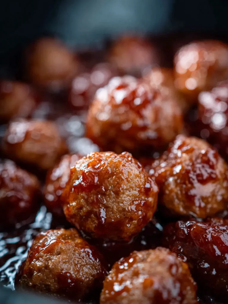 Crockpot BBQ Grape Jelly Meatballs First Image