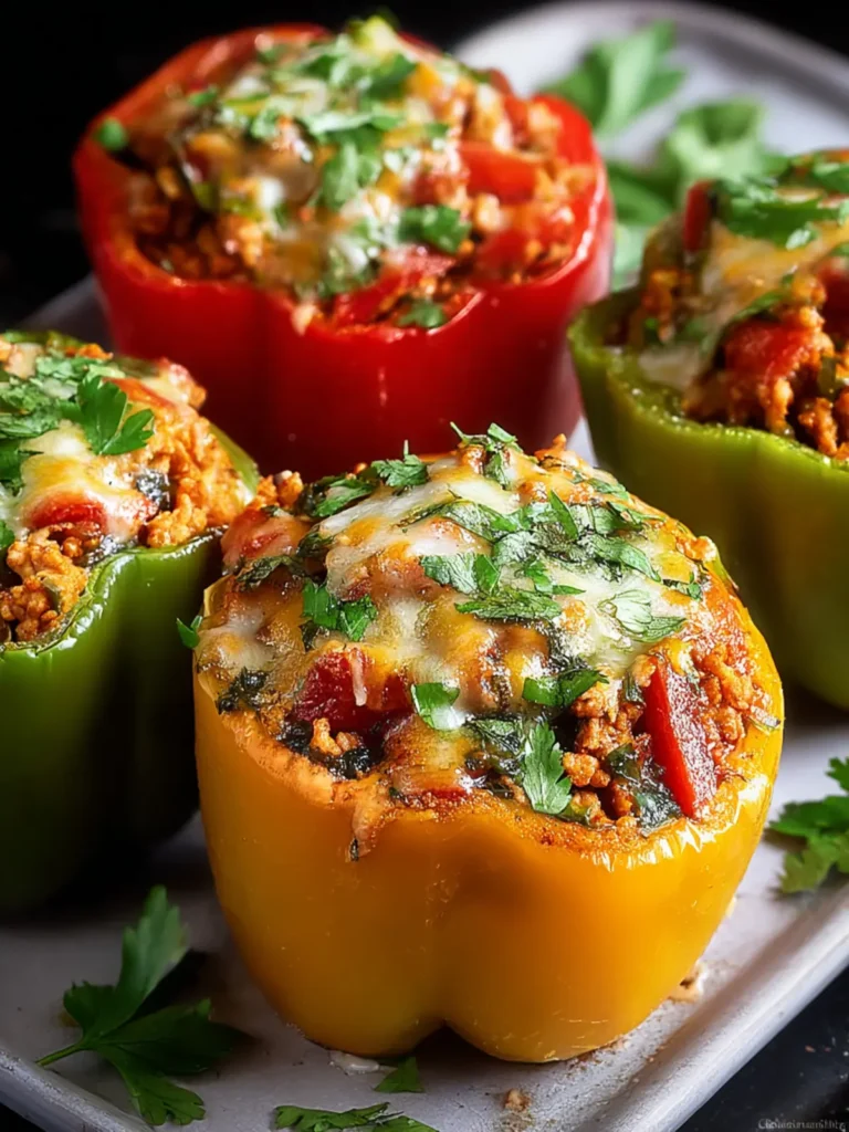 Delicious Healthy Turkey Stuffed Peppers Recipe to Try First Image
