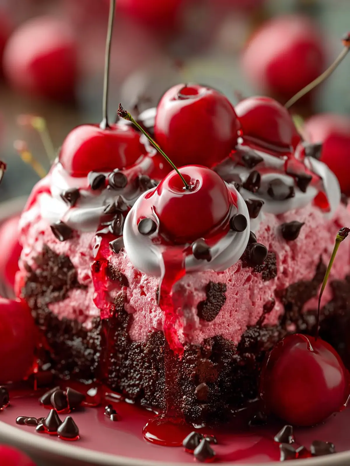 Cherry Chocolate Chip Poke Cake – Moist, Easy & Loaded with Cherry Flavor First Image