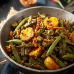 Aloo Bhindi Recipe (Indian Potato Okra Stir Fry) First Image