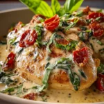 Crockpot Tuscan Chicken is the Creamy Dream Dinner! First Image