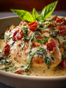 Crockpot Tuscan Chicken is the Creamy Dream Dinner! First Image
