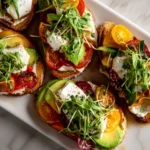 Heirloom Tomato, Avocado & Burrata Tartines First Image