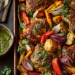Sheet Pan Green Harissa Chicken First Image