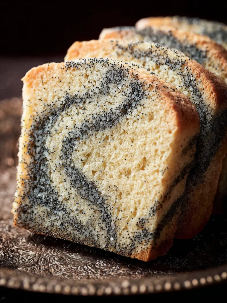 High Altitude Poppy Seed Swirl Loaf Cake First Image