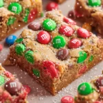 M&M Christmas Cookie Bars First Image