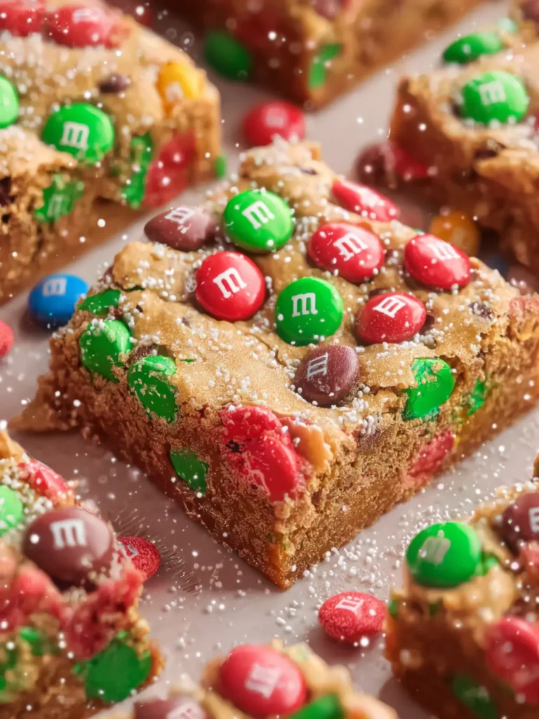 M&M Christmas Cookie Bars First Image