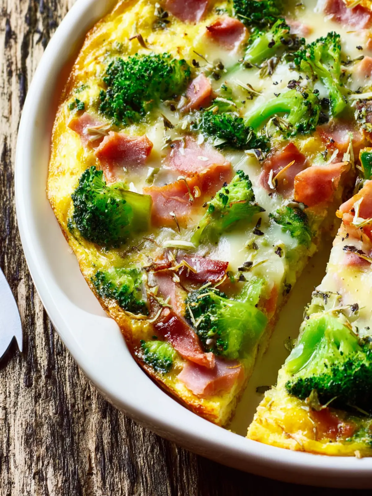 Slow Cooker Breakfast Recipe with Broccoli, Ham, and Swiss First Image