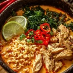 Spicy Creamy Chicken and Ramen Soup First Image