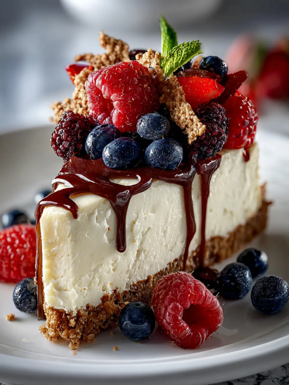 high protein Greek yogurt cheesecake First Image